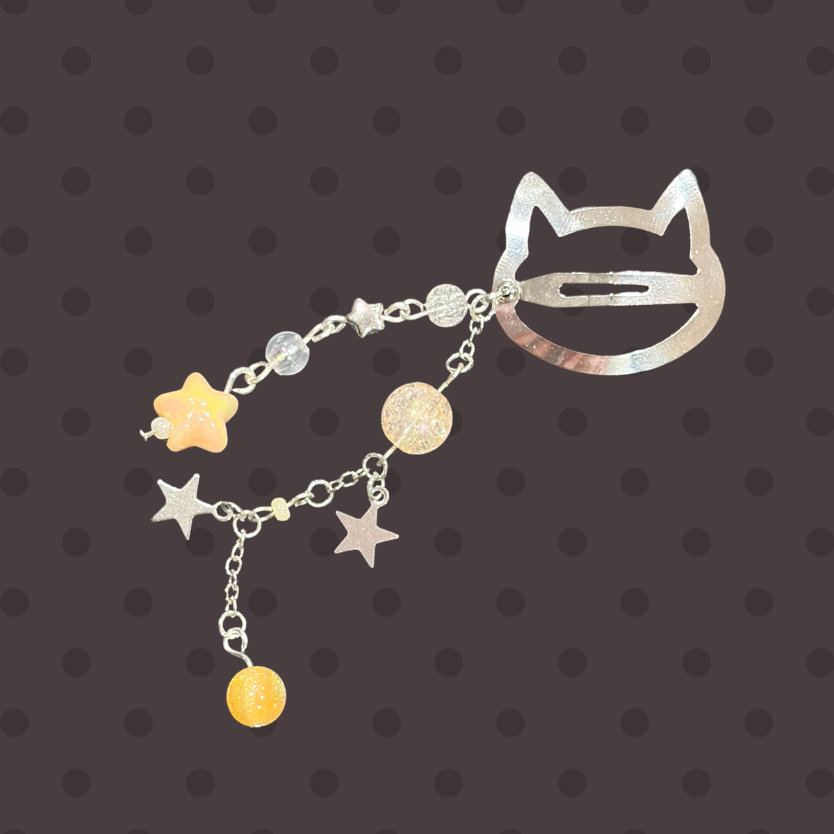 Tangerine Kitty Hairclip