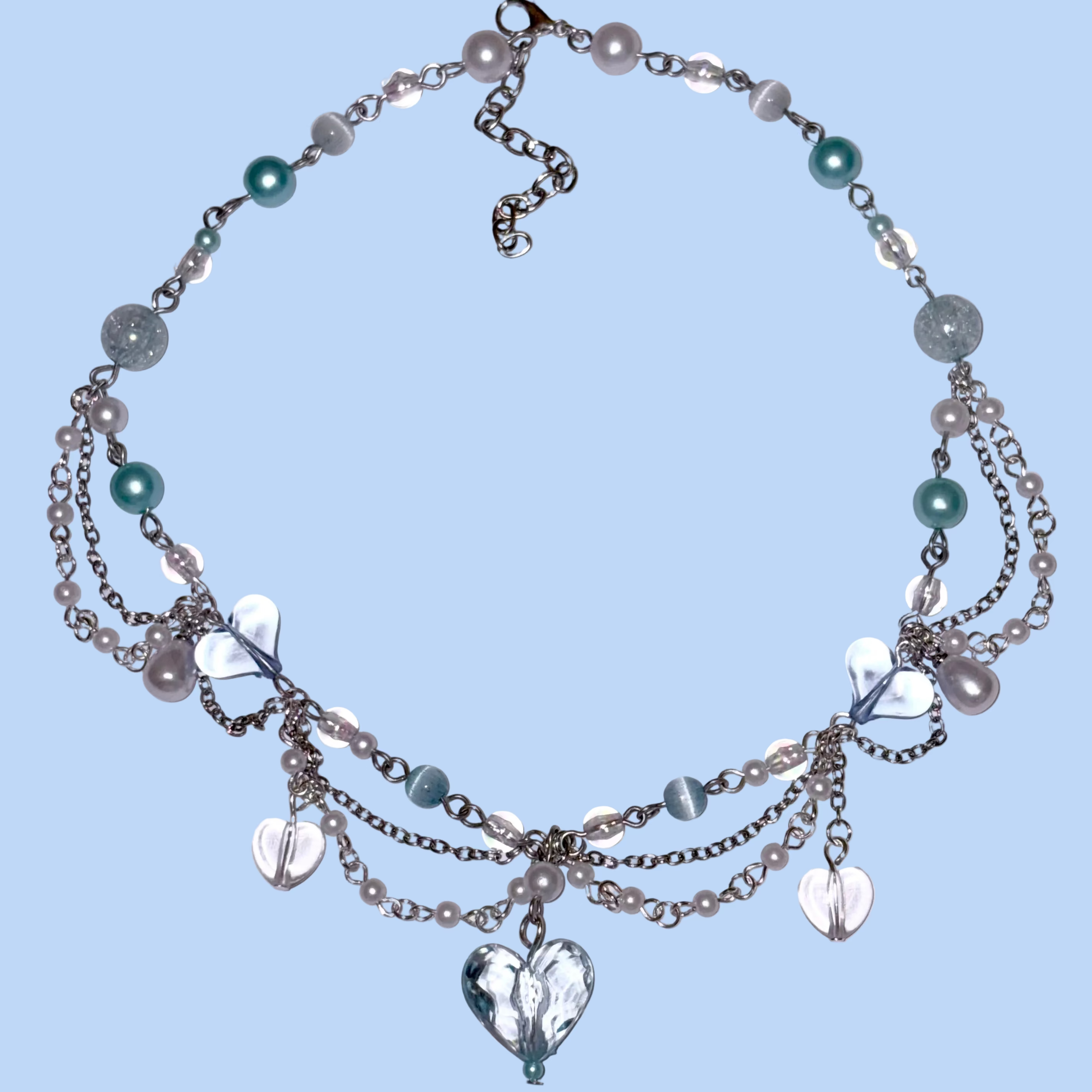 Frosted Heart Charm Necklace