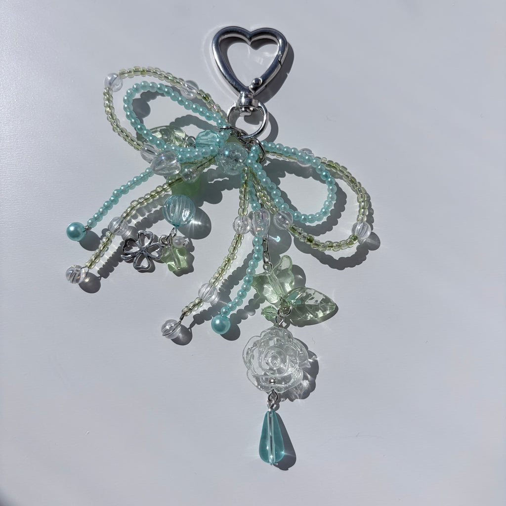 Teal Rose Bag Charm