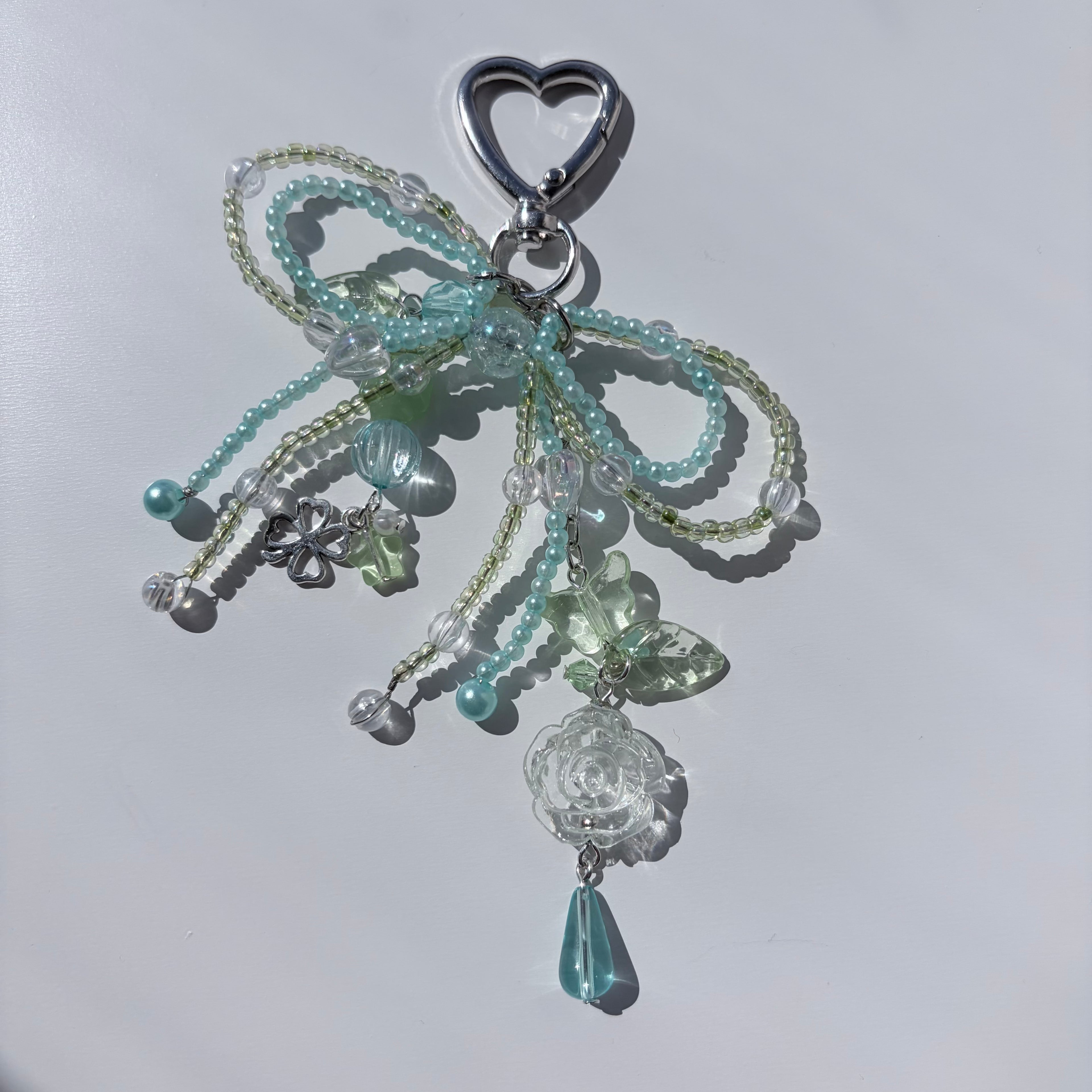 Teal Rose Bag Charm