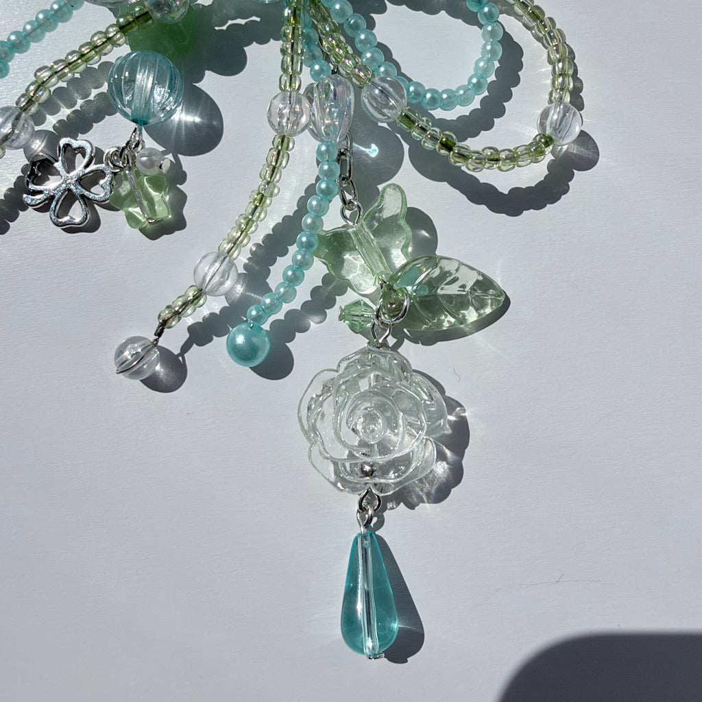 Teal Rose Bag Charm