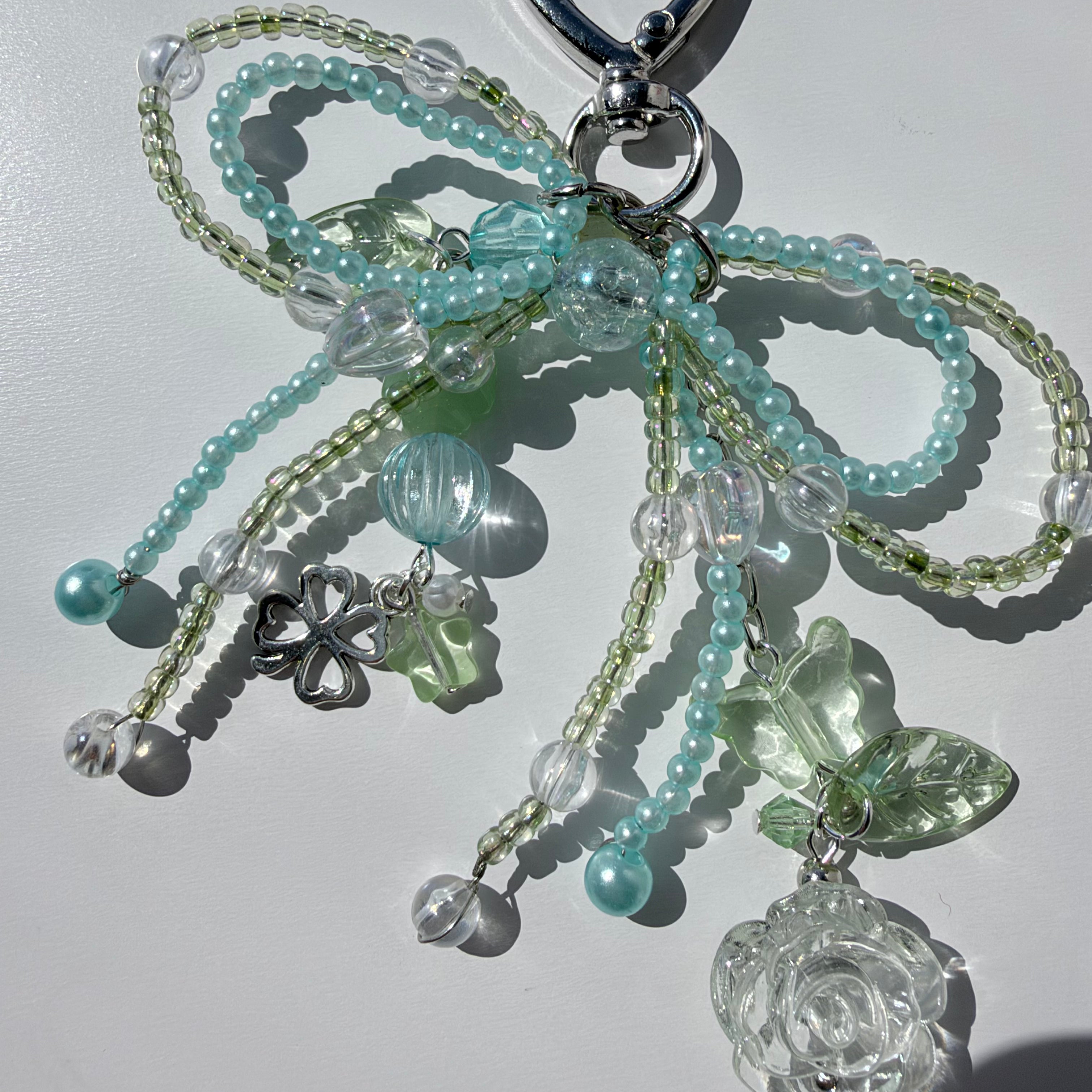 Teal Rose Bag Charm