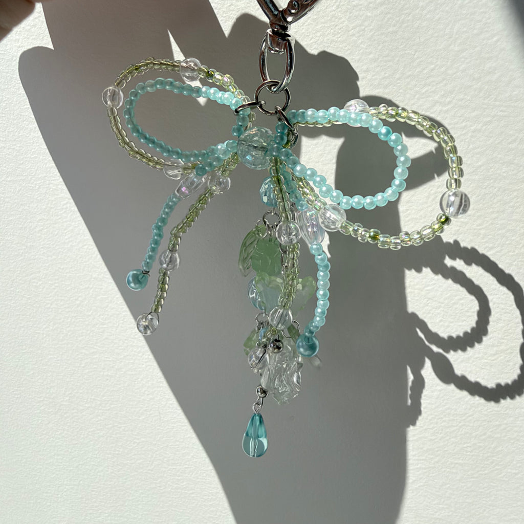 Teal Rose Bag Charm